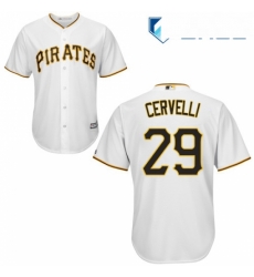 Youth Majestic Pittsburgh Pirates 29 Francisco Cervelli Replica White Home Cool Base MLB Jersey