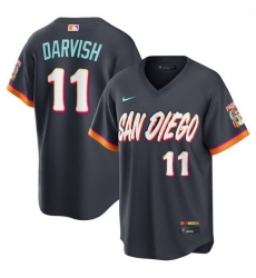 Men San Diego Padres  11 Yu Darvish Obsidian 2026 City Connect Stadium Stitched Baseball Jersey