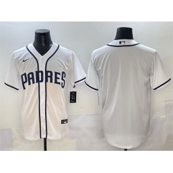 Men San Diego Padres Blank White Cool Base Stitched Baseball Jersey