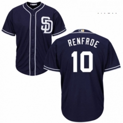 Mens Majestic San Diego Padres 10 Hunter Renfroe Replica Navy Blue Alternate 1 Cool Base MLB Jersey 