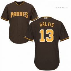 Mens Majestic San Diego Padres 13 Freddy Galvis Replica Brown Alternate Cool Base MLB Jersey 