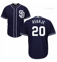 Mens Majestic San Diego Padres 20 Carlos Asuaje Replica Navy Blue Alternate 1 Cool Base MLB Jersey 