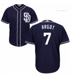 Mens Majestic San Diego Padres 7 Manuel Margot Replica Navy Blue Alternate 1 Cool Base MLB Jersey 