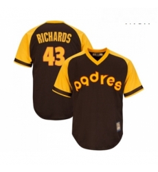 Mens San Diego Padres 43 Garrett Richards Replica Brown Alternate Cooperstown Cool Base Baseball Jersey 