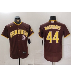 Nike Men San Diego Padres 44 Musgrove Brown Tan Authentic Alternate Player Jersey 2