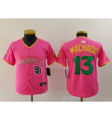 Youth San Diego Padres 3 Jackson Merrill Pink Stitched Baseball Jersey 4