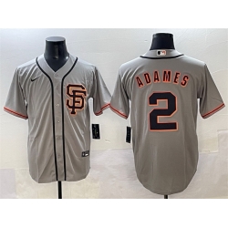 Men San Francisco Giants 2 Willy Adames Grey Cool Base Stitched Baseball Jersey