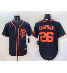 Men San Francisco Giants 26 Matt Chapman Black Cool Base Stitched Baseball Jersey