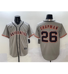 Men San Francisco Giants 26 Matt Chapman Grey Cool Base Stitched Baseball Jersey
