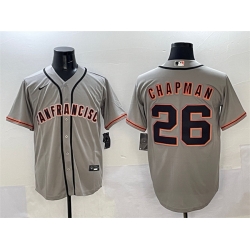 Men San Francisco Giants 26 Matt Chapman Grey Cool Base Stitched Baseball Jersey