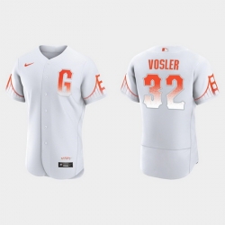 Men San Francisco Giants 32 Jason Vosler Men 2021 City Connect Authentic White Jersey