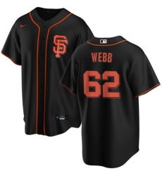 Men San Francisco Giants 62 Logan Webb Black Cool Base Stitched Jersey