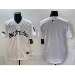 Men San Francisco Giants Blank White  27Gothic Fog Edition 27 Vapor Premier Limited Stitched Baseball Jersey