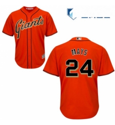 Mens Majestic San Francisco Giants 24 Willie Mays Replica Orange Alternate Cool Base MLB Jersey