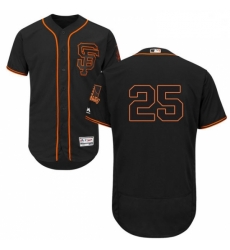 Mens Majestic San Francisco Giants 25 Barry Bonds Black Alternate Flex Base Authentic Collection MLB Jersey