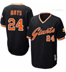 Mens Mitchell and Ness San Francisco Giants 24 Willie Mays Authentic Black Throwback MLB Jersey