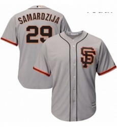 Youth Majestic San Francisco Giants 29 Jeff Samardzija Replica Grey Road 2 Cool Base MLB Jersey