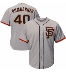 Youth Majestic San Francisco Giants 40 Madison Bumgarner Authentic Grey Road 2 Cool Base MLB Jersey