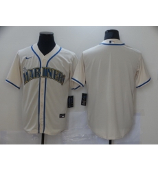 Men Nike Seattle Mariners Cream Stitched MLB Blank Cool Base Nike Jersey