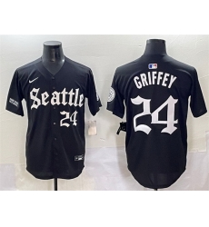 Men Seattle Mariners 24 Ken Griffey Jr Black 27Deep Sea Gothic Edition 27 Vapor Premier Limited Stitched Baseball Jersey Men Seattle Mariners 24 Ken Griffey Jr Black 27Deep Sea Gothic Edition 27 Vapor Premier Limited Stitched Baseball Jersey