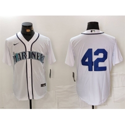 Men Seattle Mariners 42 Jackie Robinson White Cool Base Stitched Jersey