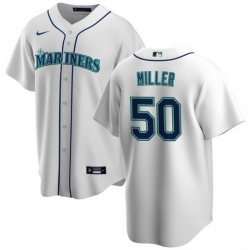 Men Seattle Mariners 50 Edgar Martinez White Cool Base Stitched Jersey