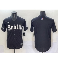Men Seattle Mariners Blank Black 27Deep Sea Gothic Edition 27 Vapor Premier Limited Stitched Baseball Jersey Men Seattle Mariners Blank Black 27Deep Sea Gothic Edition 27 Vapor Premier Limited Stitched Baseball Jersey