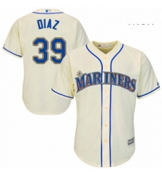 Mens Majestic Seattle Mariners 39 Edwin Diaz Replica Cream Alternate Cool Base MLB Jersey 