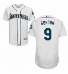 Mens Majestic Seattle Mariners 9 Dee Gordon White Home Flex Base Authentic Collection MLB Jersey