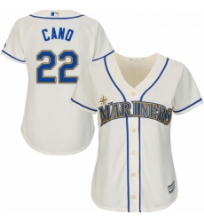 Womens Majestic Seattle Mariners 22 Robinson Cano Replica Cream Alternate Cool Base MLB Jersey