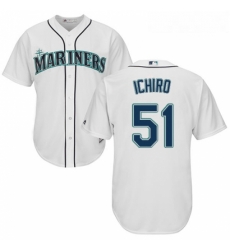 Youth Majestic Seattle Mariners 51 Ichiro Suzuki Authentic White Home Cool Base MLB Jersey