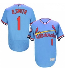 Mens Majestic St Louis Cardinals 1 Ozzie Smith Light Blue FlexBase Authentic Collection MLB Jersey