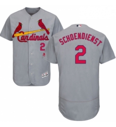 Mens Majestic St Louis Cardinals 2 Red Schoendienst Grey Road Flex Base Authentic Collection MLB Jersey