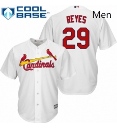 Mens Majestic St Louis Cardinals 29 lex Reyes Replica White Home Cool Base MLB Jersey 