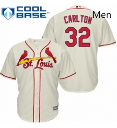 Mens Majestic St Louis Cardinals 32 Steve Carlton Replica Cream Alternate Cool Base MLB Jersey 