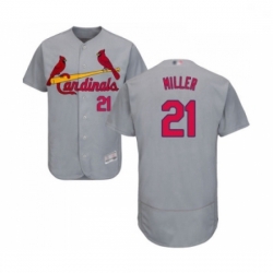 Mens St Louis Cardinals 21 Andrew Miller Grey Road Flex Base Authentic Collection Baseball Jersey