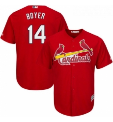 Youth Majestic St Louis Cardinals 14 Ken Boyer Authentic Red Alternate Cool Base MLB Jersey