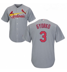 Youth Majestic St Louis Cardinals 3 Jedd Gyorko Replica Grey Road Cool Base MLB Jersey