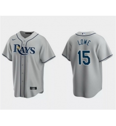 Men Tampa Bay Rays 15 Josh Lowe Gray Cool Base Stitched Baseball Jersey