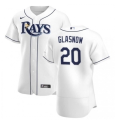 Men Tampa Bay Rays 20 Tyler Glasnow White Flex Base Stitched Jersey