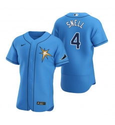 Men Tampa Bay Rays 4 Blake Snell Men Nike Light Blue Alternate 2020 Flex Base Team MLB Jersey