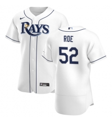 Men Tampa Bay Rays 52 Chaz Roe Men Nike White Home 2020 Flex Base Player MLB Jersey