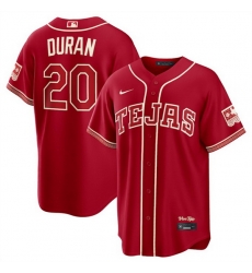 Men Texas Rangers 20 Ezequiel Duran Red 2026 City Connect Stadium Stitched Baseball Jersey Men Texas Rangers 20 Ezequiel Duran Red 2026 City Connect Stadium Stitched Baseball Jersey