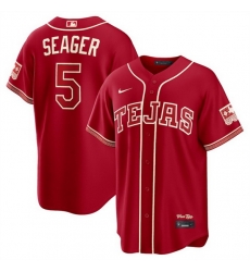Men Texas Rangers  5 Corey Seager Red 2026 City Connect Stadium Stitched Baseball Jersey