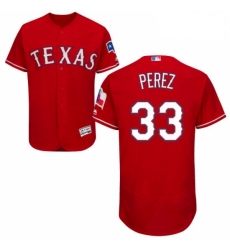 Mens Majestic Texas Rangers 33 Martin Perez Red Alternate Flex Base Authentic Collection MLB Jersey