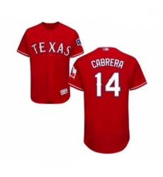 Mens Texas Rangers 14 Asdrubal Cabrera Red Alternate Flex Base Authentic Collection Baseball Jersey