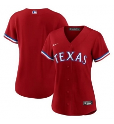 Women Texas Rangers Blank Red Stitched Baseball Jersey