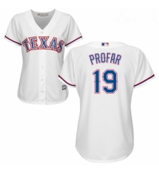 Womens Majestic Texas Rangers 19 Jurickson Profar Replica White Home Cool Base MLB Jersey