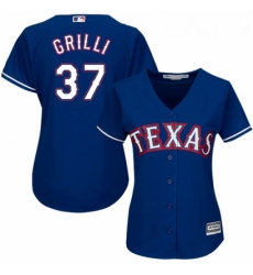 Womens Majestic Texas Rangers 37 Jason Grilli Authentic Royal Blue Alternate 2 Cool Base MLB Jersey 