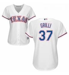 Womens Majestic Texas Rangers 37 Jason Grilli Replica White Home Cool Base MLB Jersey 